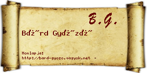 Bárd Győző névjegykártya